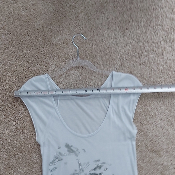 Baby Blue Floral Metallic Print Top - Picture 8 of 8